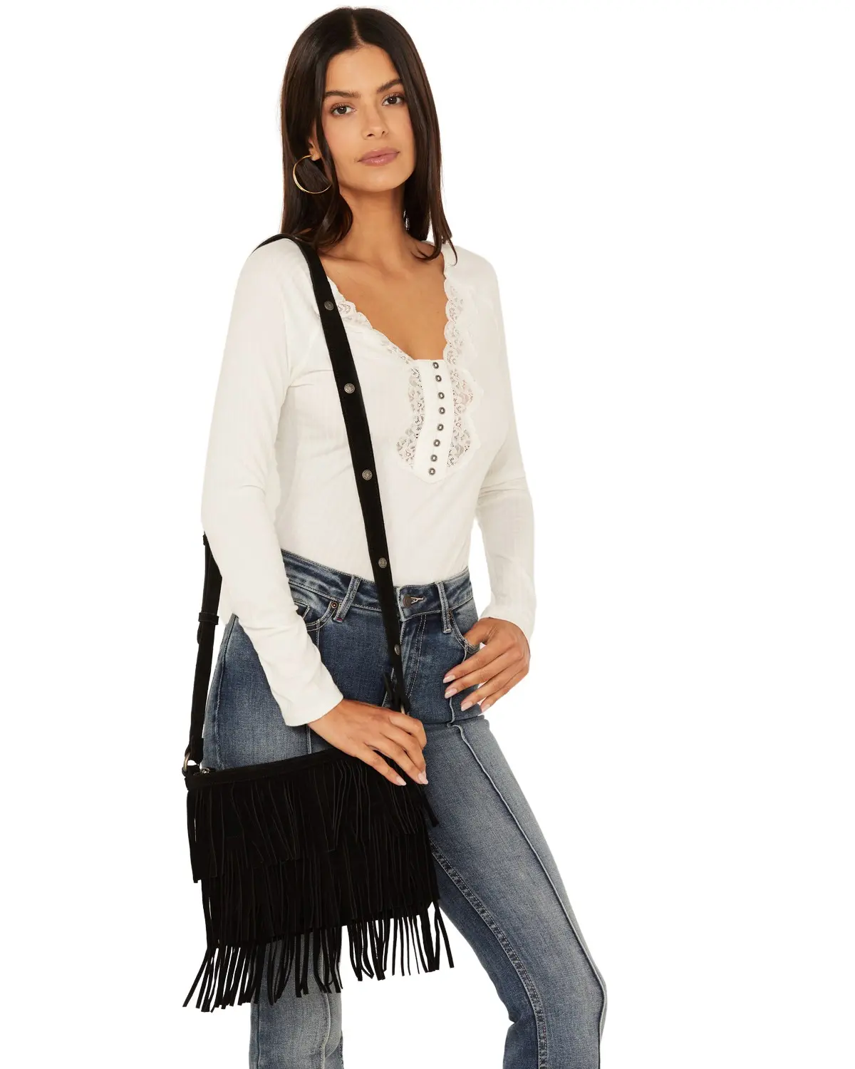 Idyllwind Women's Women'S Darlington Court Suede Crossbody Bag - Iwafa23hb3 Blk