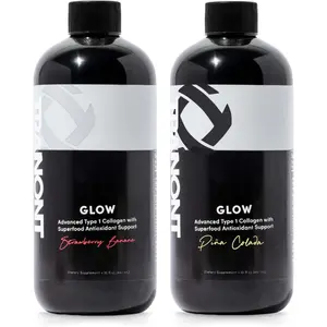 Tranont Glow Type 1 Liquid Collagen Peptides with Antioxidant-Rich Superfood Support for Healthier Hair, Glowing Skin, Strong Nails & Joints - 15 fl oz