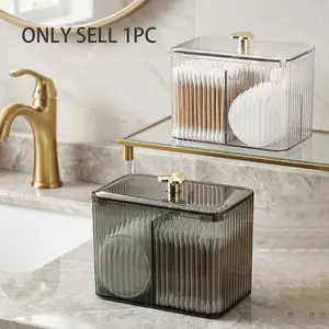 Transparent Bathroom Storage Box with Lid, 3 Grids Cosmetic Organizer, Makeup Tool Storage Case for Vanity, Durable Lightweight Organizer, Home Storage Supplies, Cosmetics Organizer Storage