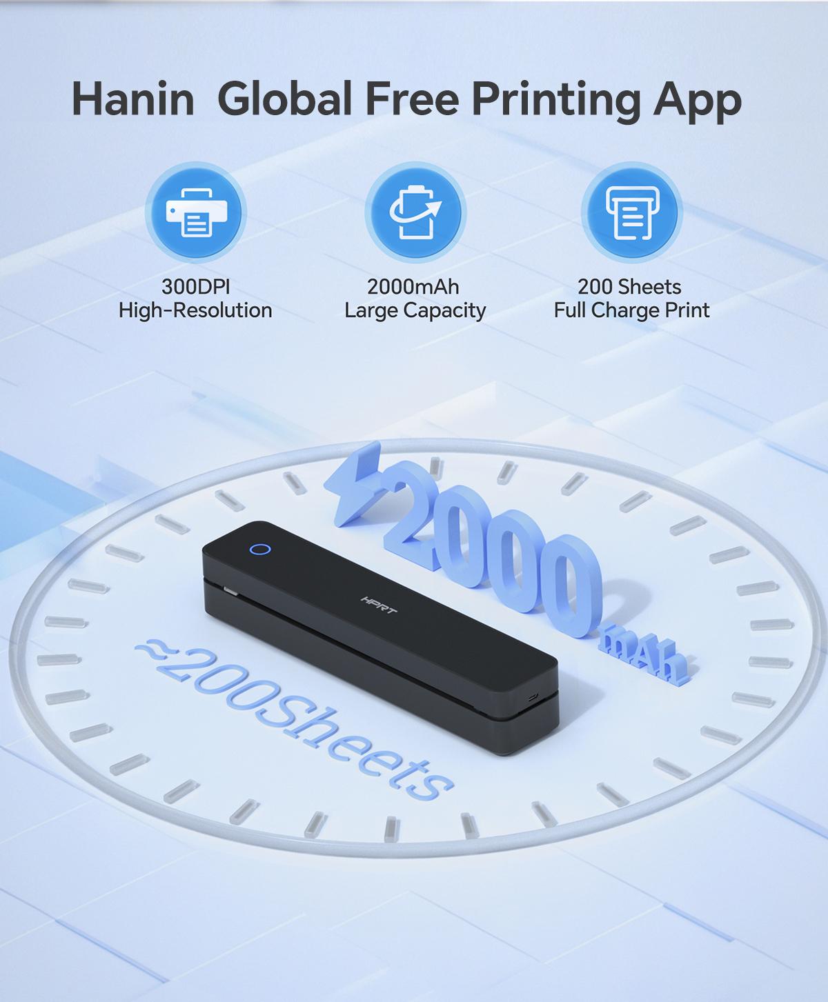 Portable Wireless Bluetooth Thermal Printer, Inkless Travel Printer for iOS Android Laptop, Mobile Printer for Home Office, Supports 8.5x11 US Letter & A4 Paper, GiftedInLove