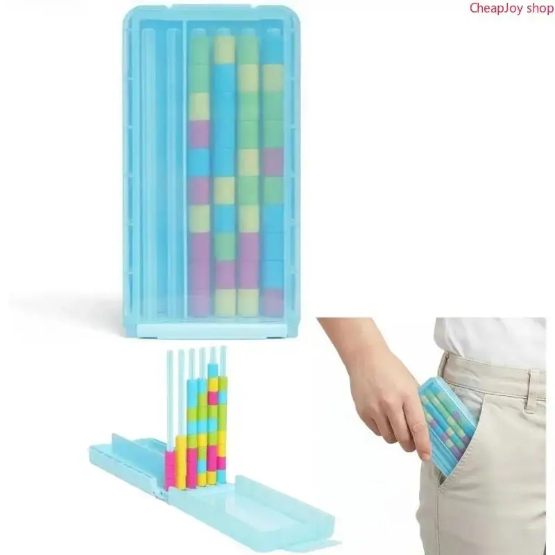 Mini Color Stack Challenge – Portable Brain Teaser Travel Game with 40 Color Rings,Compact Stack and Sort Color Ring Challenge,Perfect Fun Gift for Focus and Logic Training (1/2pcs)