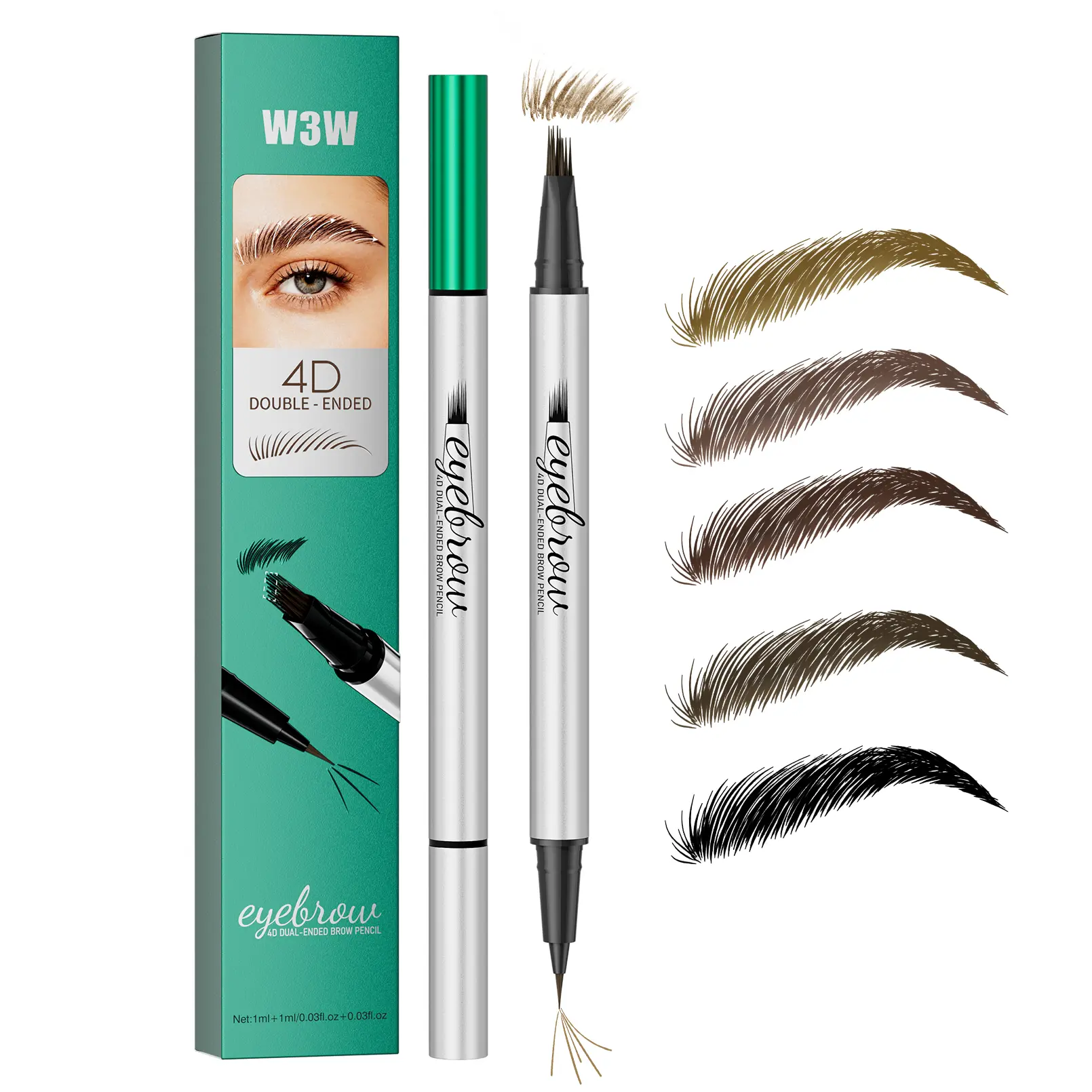 Ultra Fine Hair-Like Eyebrow Pen Waterproof 4D Microblading Brow Pencil for Natural Sparse Brows Daily Makeup Sweatproof Long Lasting Lashlift, Cosmetic, Blend, Microblade Eyebrow Pen