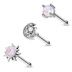 Oufer 20G Moon/Sun/Star 3PCS Nose Studs Pack