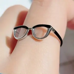 Creative Glasses Shape Ring Novelty Eyewear Design Adjustable Open Finger Funny Jewelry Gift for Birthday Bachelorette Party Favors Cosplay Theme Accessory Women Men paperwhite christmas gift Red Mixed Full Wide Giant Lollipop sprinkle cake dream mask