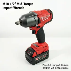 Milwaukee M18 FMTIWF12 Brushless Impact Wrench With Battery Charger Mechanical Service Electric Wrench Makita Tools