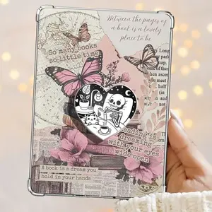 Peaceful Skeleton Read In Peace Cat And Book Lover Magnetic Kindle Grip Book Lover Cute Kindle Accessories Phone Holder PopSocket Phone Grip Magnetic Pop Socket Phone Grip