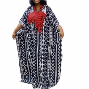 Patterned Dress with Red Heart Design and Geometric Patterns for Women Womenswear