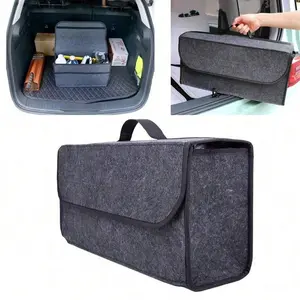 Car Trunk Organizer Foldable Felt Cloth Car Storage Box, Collapsible Trunk Organizer for Car SUV Auto, Car Interior Organizers and Storage Bag for Women Men