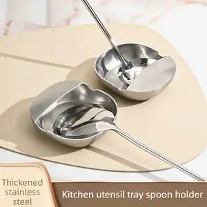 2PCS Kitchen Countertop Holder for Soup Ladles and Spatulas, Chopsticks & Utensils Rack, Thickened Stainless Steel, Dishwasher Safe
