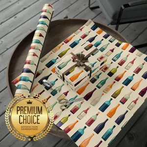 Wine Bottle Wrapping Paper, Vino Gift Wrap, Red Wine Gift Wrap, Vineyard Wrapping Paper, Happy Hour Gift Wrap, Birthday Christmas