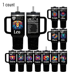 constellation pattern tumbler, 1 count 40oz/1100ml portable stainless steel double wall vacuum insulated tumbler, vacuum insulated flask, zodiac gifts for women and men, drinkware, mother's day gifts