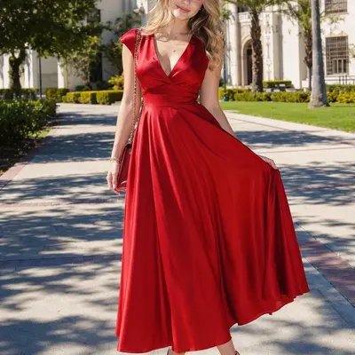 homecoming dresses that ship fast KissProm Sky Blue Spaghetti Straps Satin Sheath Dress With Rhinestones, Ivory / 2 Off The Shoulder Sleeves main image 1