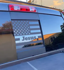 Rear Middle Window American Flag Jesus Decals Stickers window american flag