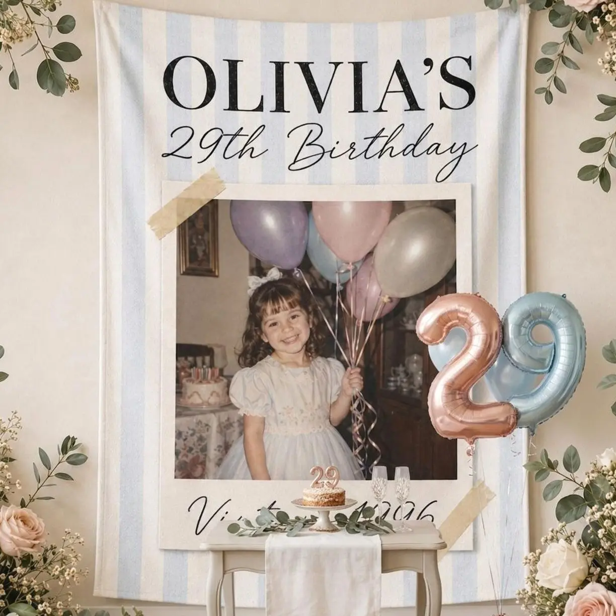 Birthday Photo Banner, Customizable Party Decor, Personalized Birthday Decorations, Fun Disco Ball Event Banners for Any Age