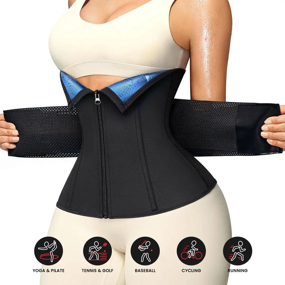 Women's Abdominal Fat Waist Trainer, Sandbag Shapewear, Fitness Dance Yoga Sports Body Shaper, Corset Belt, Dual Layer High Compression