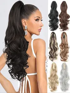 18/24 Inch Curly Synthetic Ponytail Extension, Clip-In Hair Extensions, Easy to Wear Fashionable Hairpiece for High Pigtails and Casual Styles
