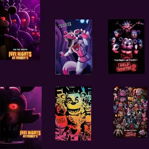 Five Nights at Freddy's Poster Anime Fan Canvas Art Print Bedroom Wall Decoration Comic Image Birthday Gift for Teen Fans Boys Girls