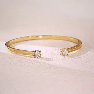 Women’s CZ Cuff Bangle Bracelet – Stylish Copper Fashion Jewelry Accessory