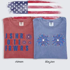 Comfort Colors Funny Couple 4th Of July Shirt, Just Here For The Fireworks Couple Shirt, Fourth Of July Couples Shirts, Couples 4th Of July Inappropriate Independence Day Matching Tees