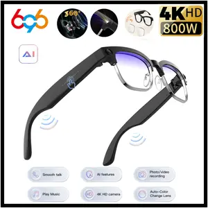 Self-Contained Ai Photography Glasses, Smart Glasses Camera, 8mp HD Imaging, Interpolated Up to 32mp, Voice Wake-Up, Object Recognition, Smart Translation,High-definition photo and video shooting with anti-shake dual microphones and noise reduction effect