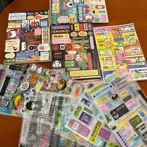 5Pcs Kawaii Vintage Stickers Japanese Style Journal Decal Stickers Aesthetic Scrapbooking Stationery Deco Sticker DIY Planner