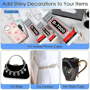 B7000 Strong DIY Glue Set, Instant Adhesive, Transparent Flexible No-Trace, Jewelry Making, Electronics Repair, Model Building
