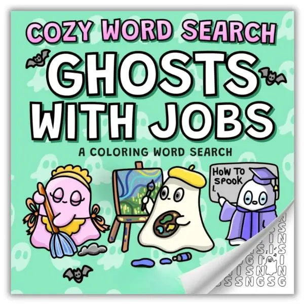 Halloween Fall Gift Ghosts with Jobs: A Charming Halloween Word Search Book for Adults and Teens Featuring Cozy, Spooky Puzzles for Relaxation, Mindfulness, and Seasonal Fun (Cozy Word Searches)