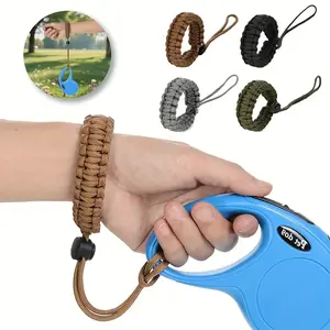 Adjustable Braided Paracord Dog Leash with Comfort Wrist Grip, Durable Anti-drop Pet Walking Traction Rope, Lightweight Handheld Leash Specially for Chihuahua, Yorkshire Terrier & Small Puppies, No Battery Required