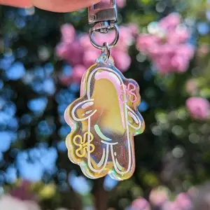 Bubble Bud Glitter Holographic Acrylic Keychain