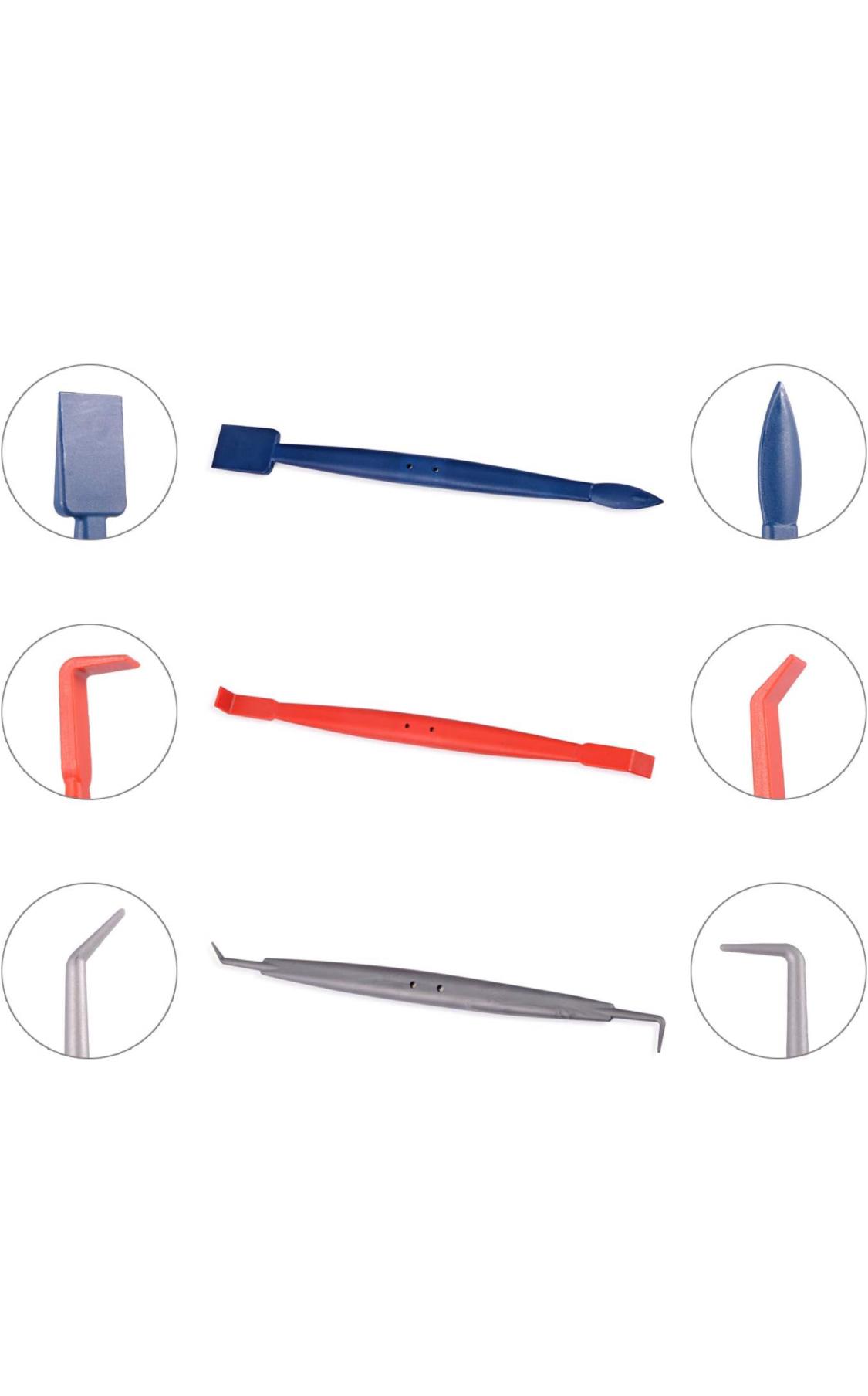 Car Auto SUV Jerp Van Vinyl Wrap Tool Kit 7 in 1 Flexible Magnetic Micro Stick Squeegee Curves Slot Tint Tool Kit with 14 Working Angles Fit for Installing All Contour Vehicle Wraps & Auto Stickers Decals