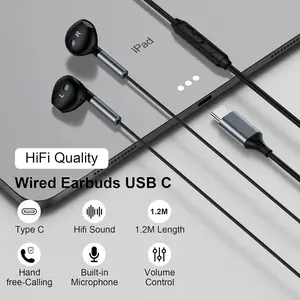 M60 Samsung Wired Headphones HiFi Premium Audio 9D Surround Sound Music, Compatible with Apple iPhone 15/16 Huawei Xiaomi Type-C USB In-Ear Earbuds