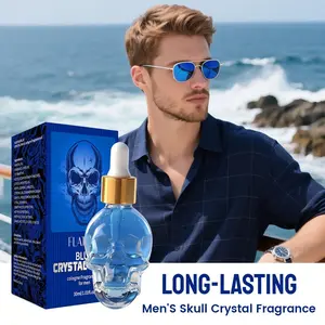 Men's Skull Perfume Oil Blue Color Long-Lasting Fresh Natural Scent 30ML, Premium Fragrance for Men, Ideal Gift Choice