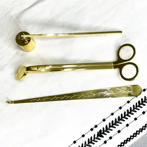 Candle Care Kit - Gold Wick Trimmer, Dipper, and Candle Extinguisher