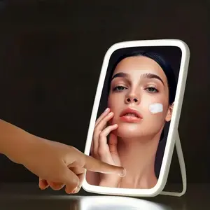 Rechargeable Makeup Mirror Light, Three Color Lights, Adjustable Brightness, 1200mah Rechargeable Battery, Portable for Home and Travel, Led Makeup Mirror