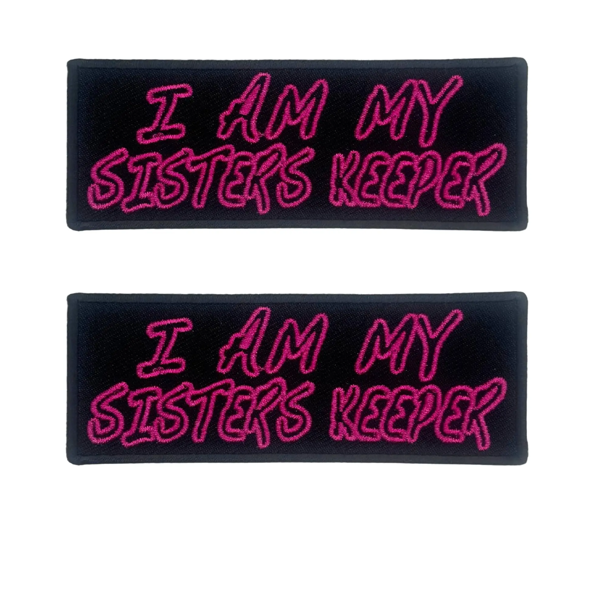 2PC I Am My Sisters Keeper 4x1.5 Inch Iron on Sew on Patch for Uniforms and Clothing