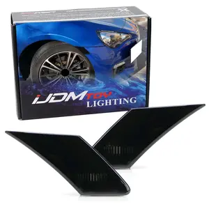 iJDMTOY Smoked Lens Front Side Marker Lamp Housings, For 2013-2021 Subaru BRZ, 2013-16 Scion FR-S, 2017-2021 Toyota GT 86