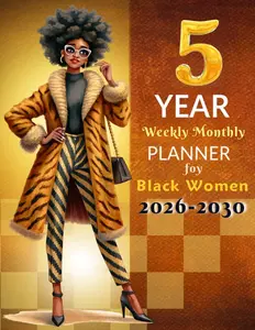 Undated 2026-2030 Planner for Black Women 5-Year Monthly & Weekly Organizer for Work School Personal Growth & Goal Tracking 8.5x11 Inches, Soft Matte Cover
