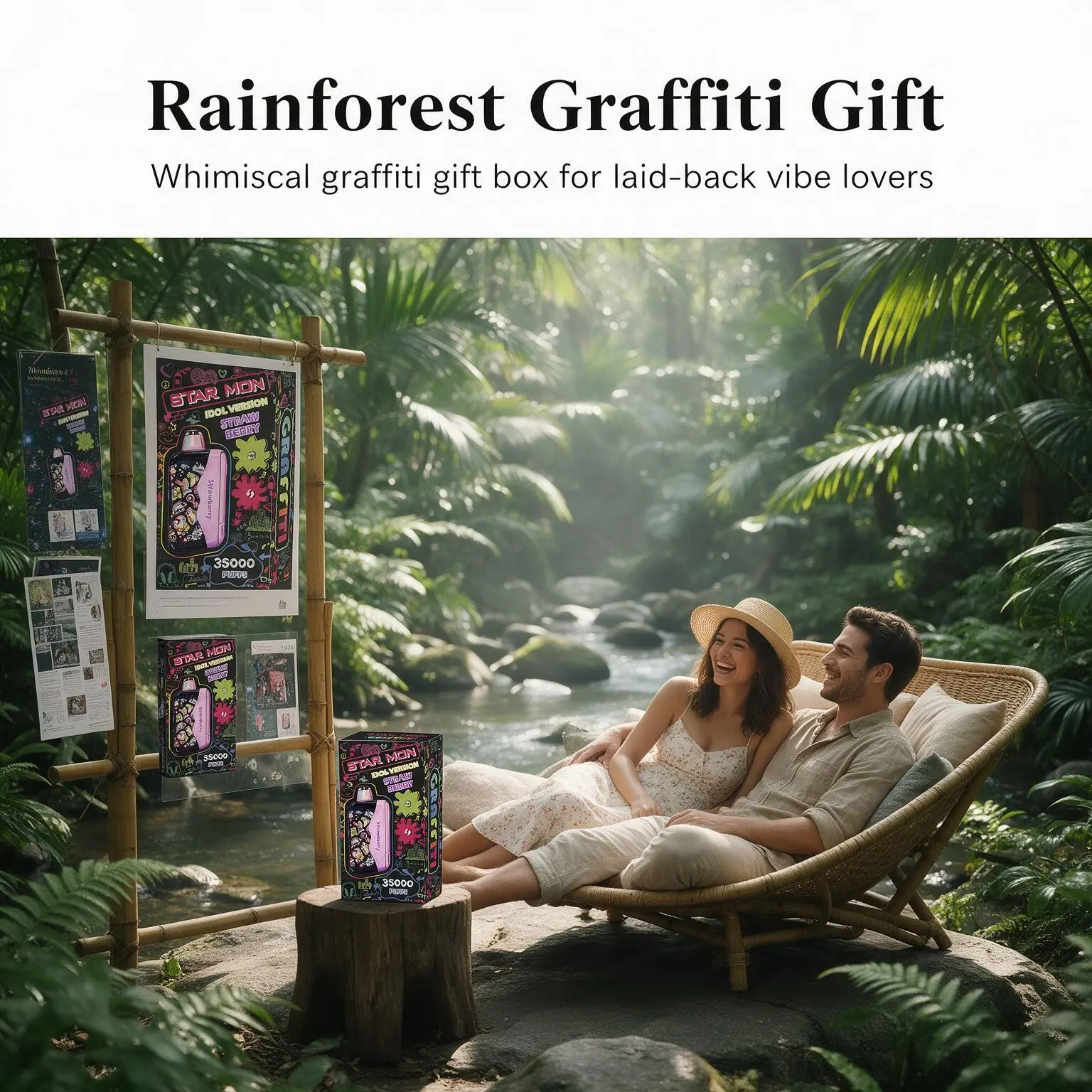 Graffiti Print Neon Fluorescent Large Capacity Container, Reusable Unique Trendy Shape with Capacity Indicator, Infused with Natural Plant Essence