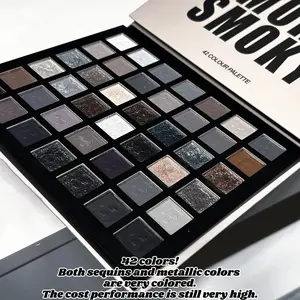 42-Color Smoky Eyeshadow Palette: Matte Shimmer&Glitter-24H Waterproof&Smudge-Proof Highly Pigmented with Natural Blurring Effect | Fine Powder No Fallout Perfect for Halloween Fall Festivities&Christmas Parties Party&Stage Must-Have Great Gift！！！