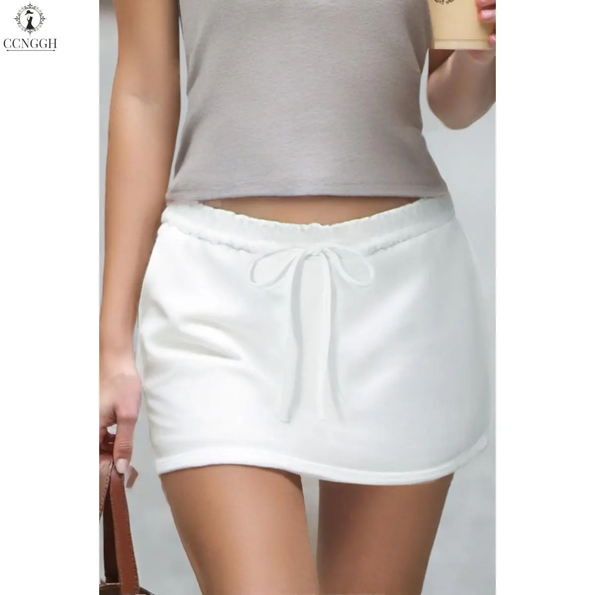 Women's Low-Rise Solid Color Bodycon Mini Skort with Built-in Shorts, Stretchy Polyester Skirt with Side Slits, Fitted for Daily Wear, Standard Sizes, Check Measurement Chart