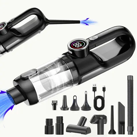 BiLOLLY Mini Handheld Cordless Vacuum Cleaner - 2-in-1 Vacuum & Blower, High Suction Wet/Dry Cleaner, Car Cleaning Kit for Car+Home Cleanup
