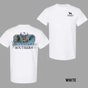 [100% Cotton] Unisex🦌🎯Straight Up Southern Buck Hunt T-Shirt, Printed Graphic Shirt, Trendy Outdoor T-Shirts, Casual Cotton Womenswear, Daily Wear, Fits