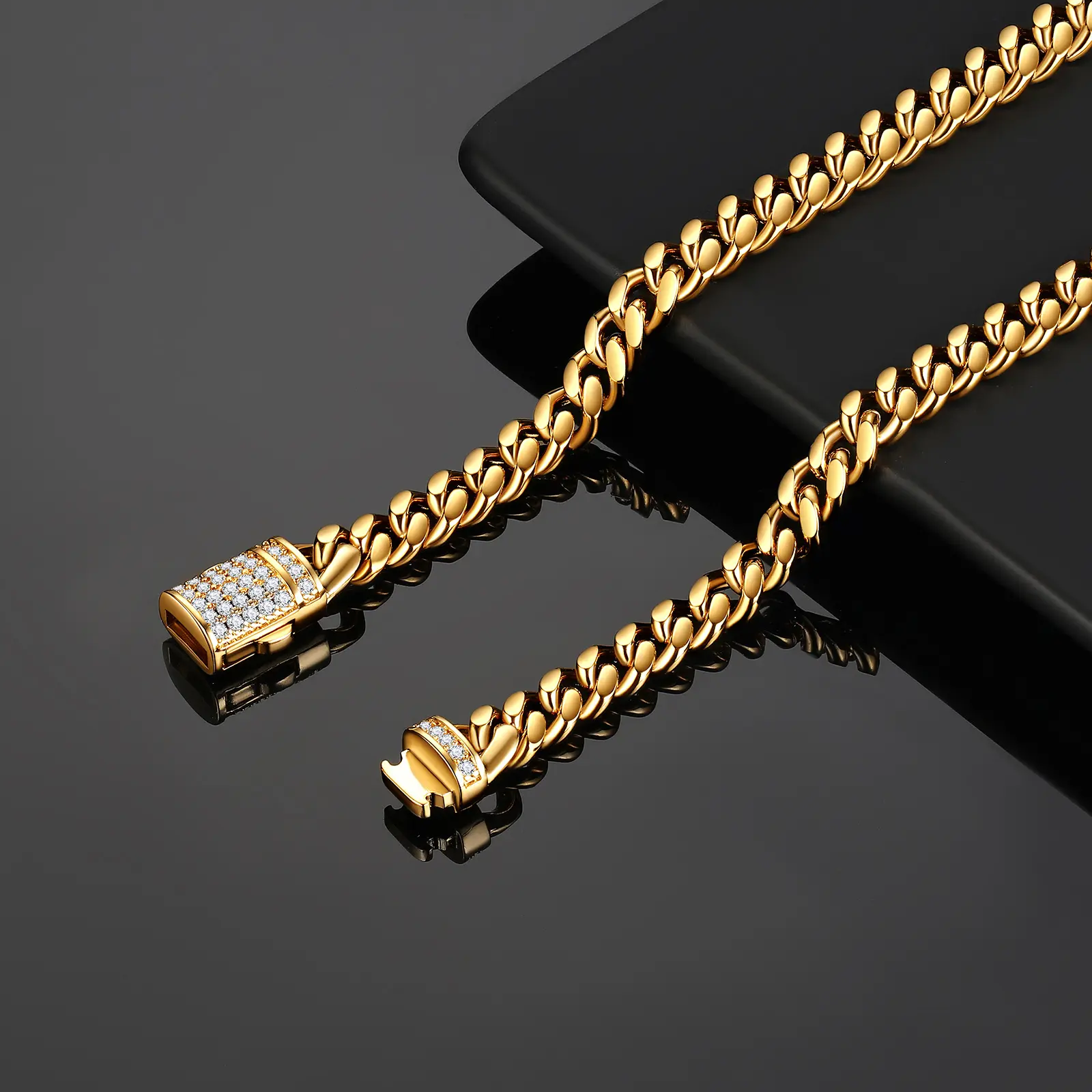 Gold Titan Ice Cuban Chain (6mm-14mm, 16in-30in)