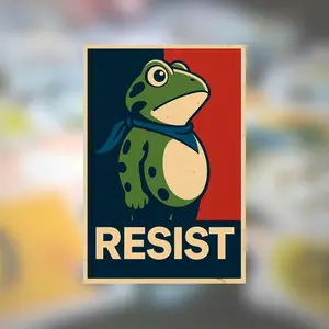Portland Frog Sticker Empathy & Critical Thinking, Resistance
