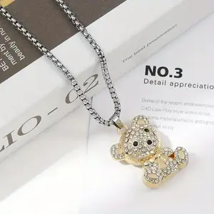 Fashion Bear Necklace, S925 Silver Shining Zircon Bear Pendant Necklace, Fashion Women's Bear Necklace, Animal Jewelry Necklace, Perfect Gift for Girlfriend, Lover, Graduation Season, Party
