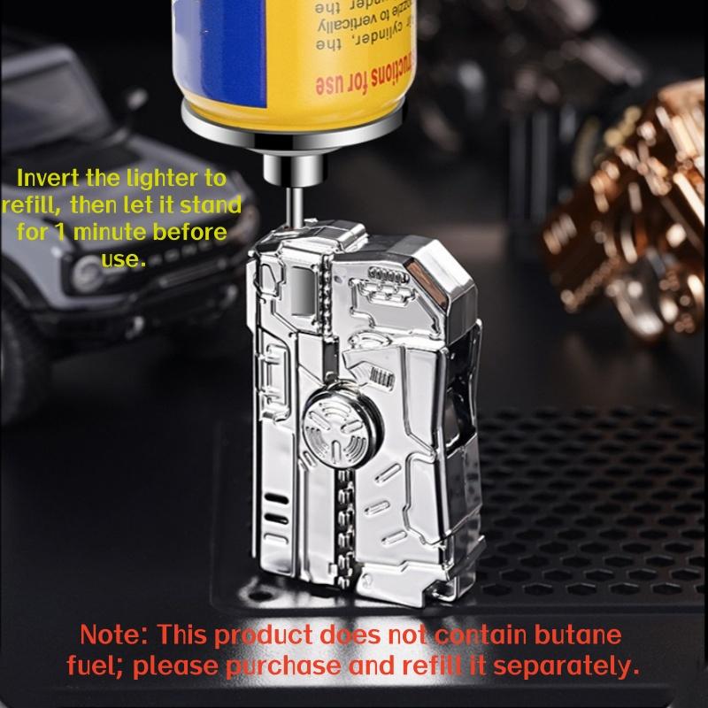 Creative Fingertip Rotating Lighter, Refillable Butane Torch Lighter, Windproof Jet Flame Lighter for Cooking, Camping, BBQ (Butane Not Included)