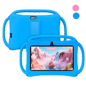 7 Inch Android Tablet PC, Toddler Tablet Parental Control Rechargeable Design Shockproof Case Durable Digital Drawing Pad Educational Entertainment Gift