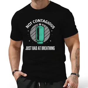 Breathable Asthma Awareness Tee for Men – Humorous Lung Print Crew Neck Shirt