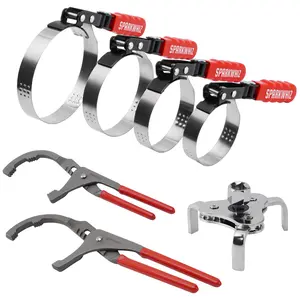 Oil Filter Wrench Set, Oil Filter Removal Tool 2-3/4" - 5-1/4", 9" & 12" Adjustable Oil Filter Pliers, Adjustable 3-Jaw Oil Filter Wrench, 7pcs