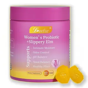 LEEFAR Her Juicy  Feminine Probiotics Gummies- All in One Solution with Slippery Elm and Prebiotics&Lactobacillus Probiotic Blend for Women’s pH Balance and Dryness -60 Gummies per Bottle: A 1-month supply of intimate care in every bottle